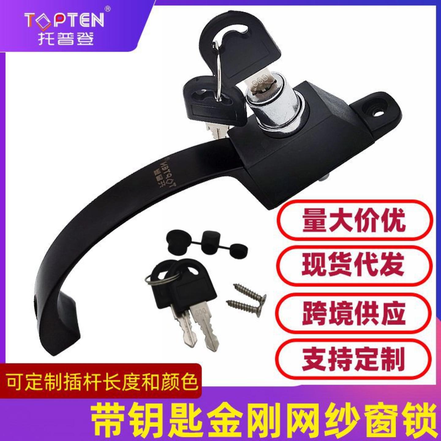 老款把手带钥匙锁纱窗锁把手锁图片