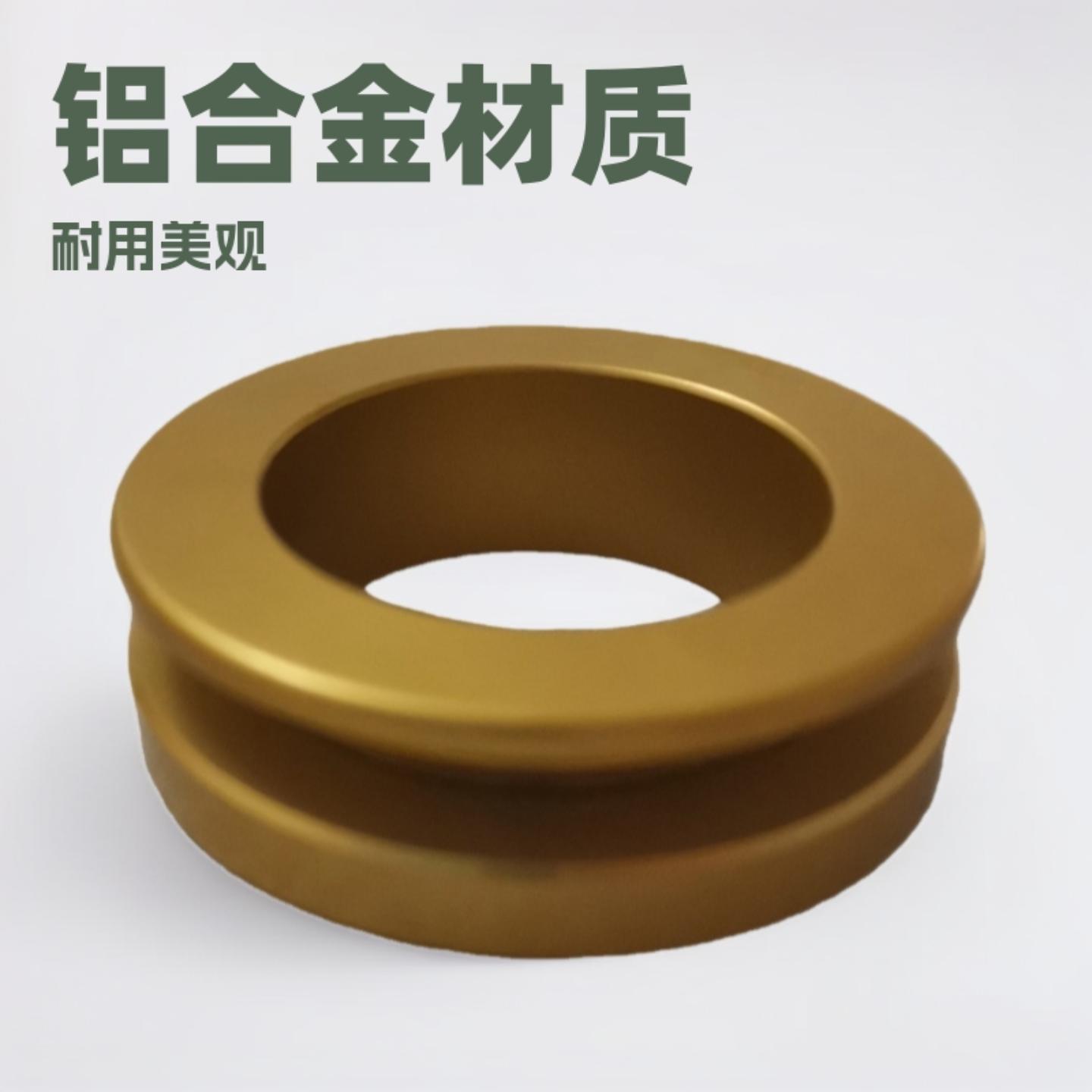 橱柜扣手通孔铝合金圆形金色玻璃