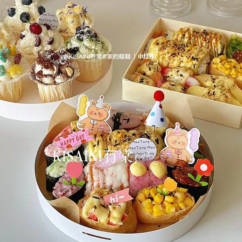 圆形层明高端双节日品-蛋糕透盒甜寿司打包包装打包盒高端定制