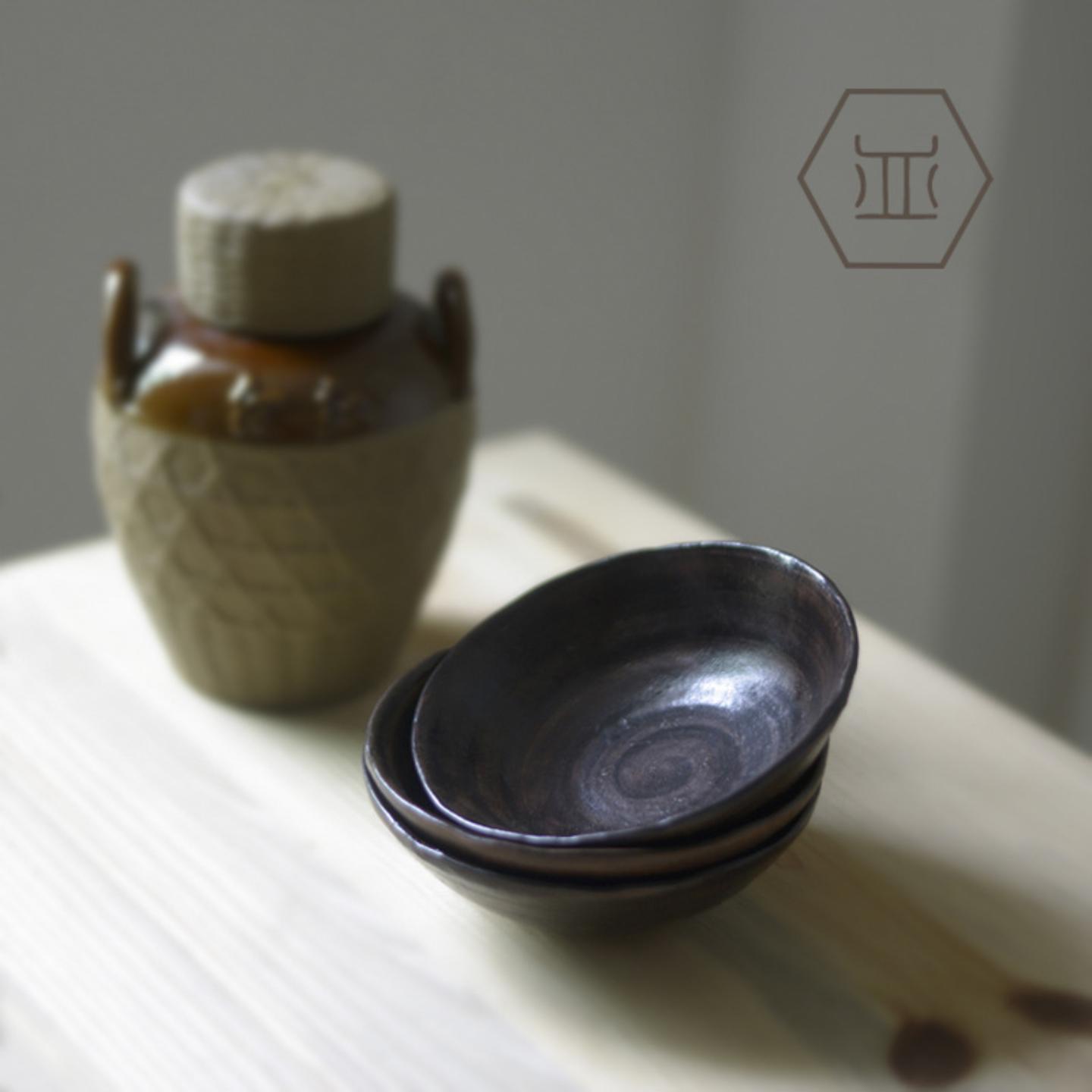 日式侘寂粗陶酒碗禅意复古手作