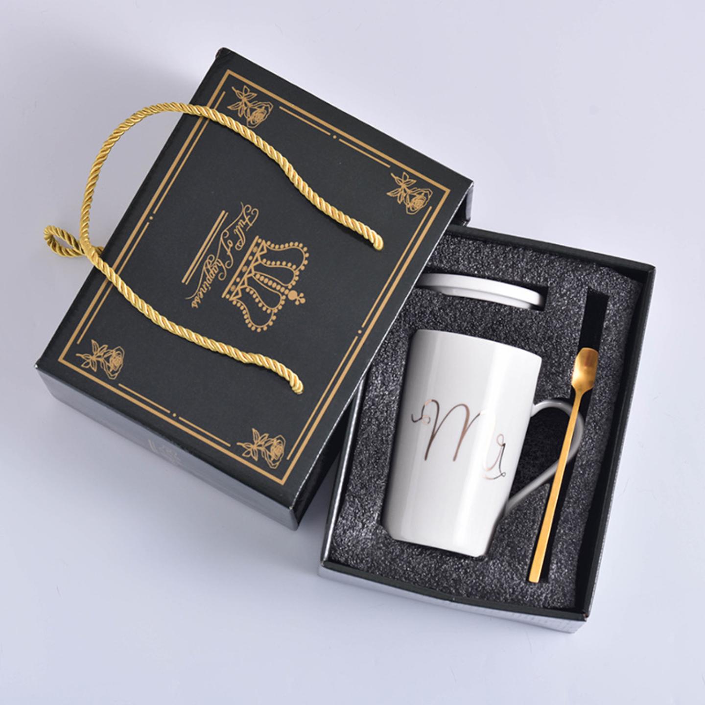 陶瓷杯子带盖马克杯大容量咖啡杯