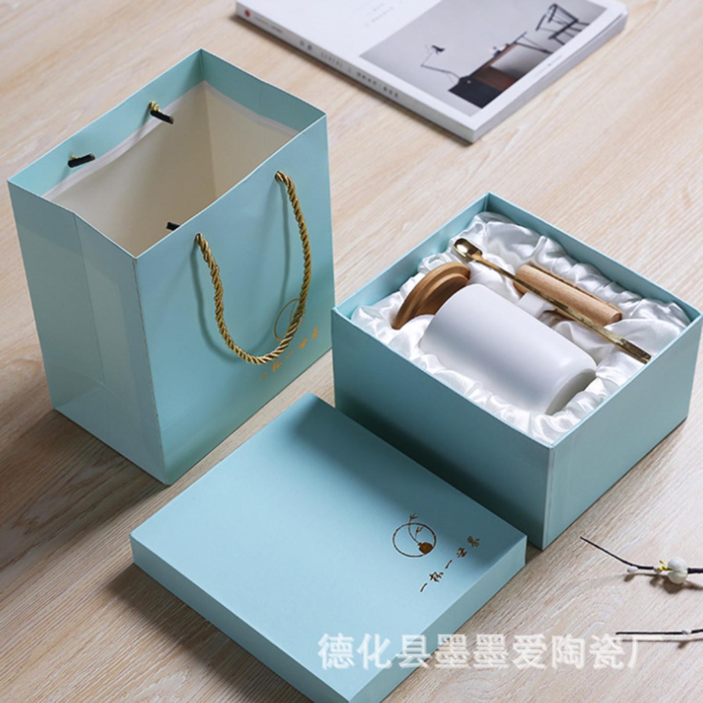 ins简约风木手柄马克杯创意