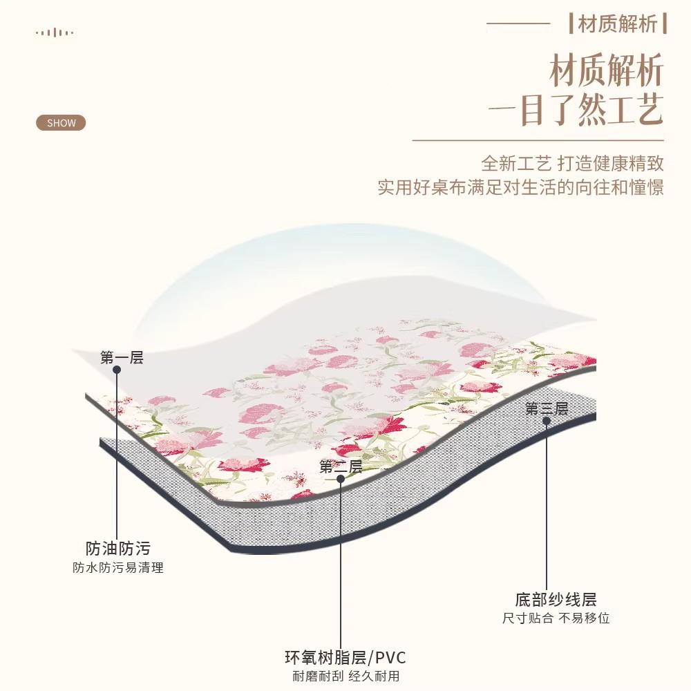 美式水桌长布防防油免洗氛围感餐桌布轻级感方形佐致（收茶几台布