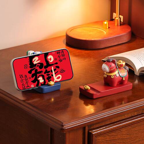 追马年手摆机支架树脂件办公室懒人剧神器YF087-66桌面装饰品公司