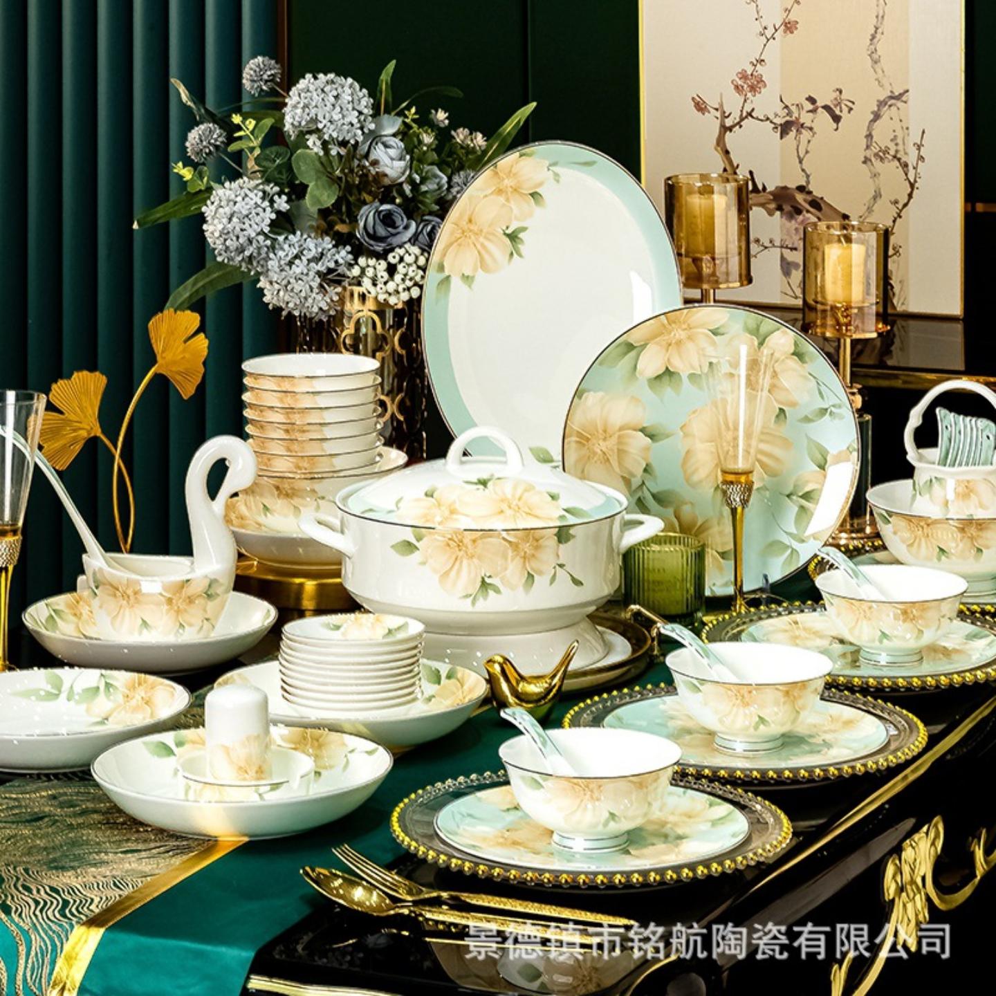 碗碟套装景德镇高档新款骨瓷餐具