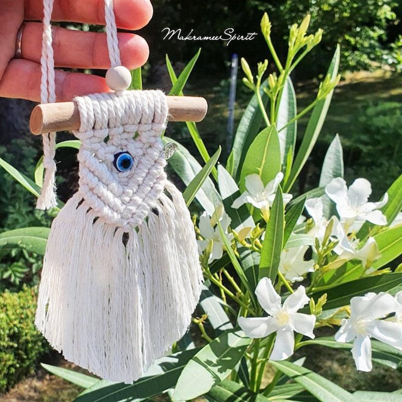 恶魔之眼挂饰土耳童其蓝毯眼睛棉线编织挂挂件NS风壁挂I儿房装饰.