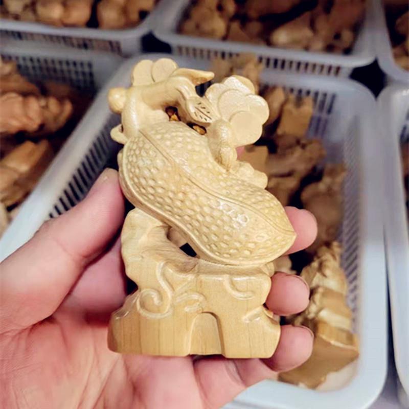 桃手把982件 文手玩件把件地摊摆 生肖可爱木饰品精雕手把件桌面