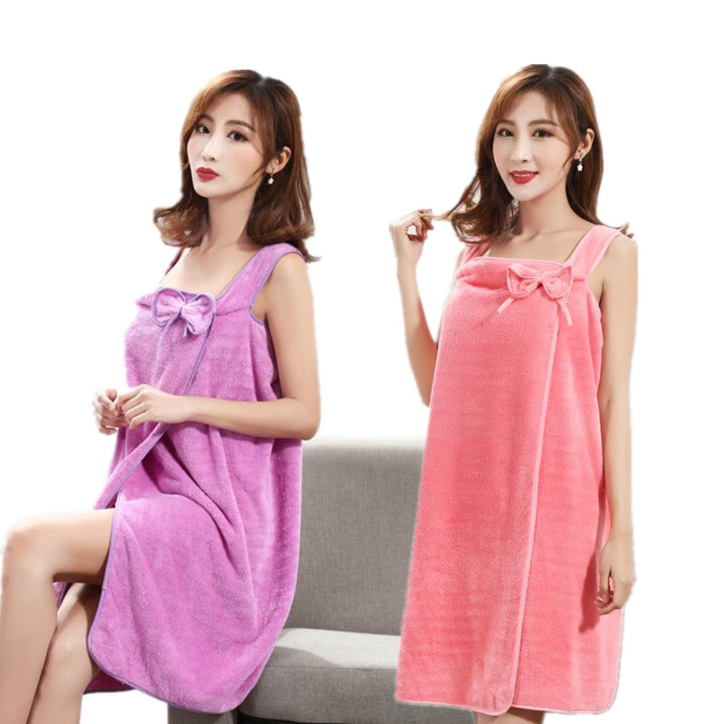 供应可穿式浴巾蝴蝶结百变浴裙