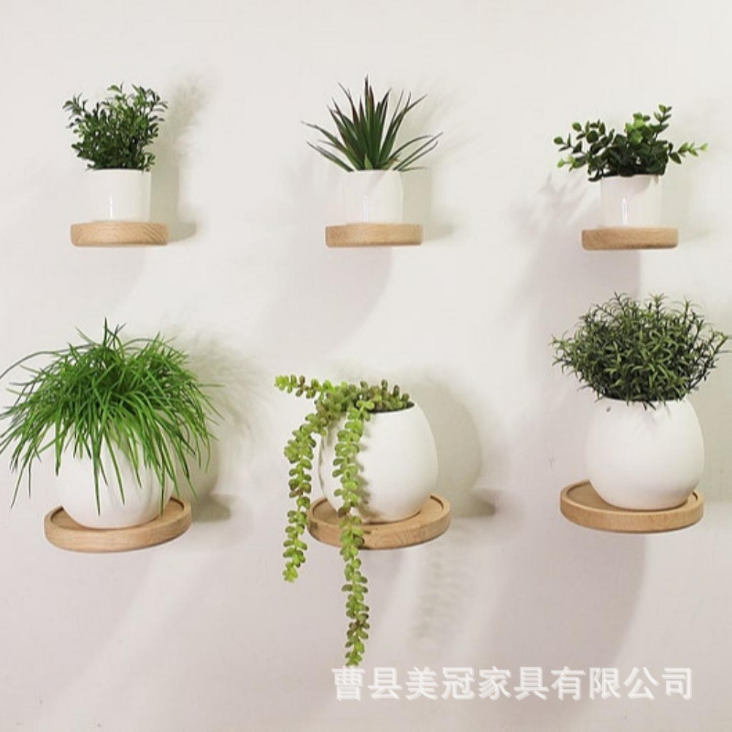 墙上置物架客厅墙壁隔板木质圆形
