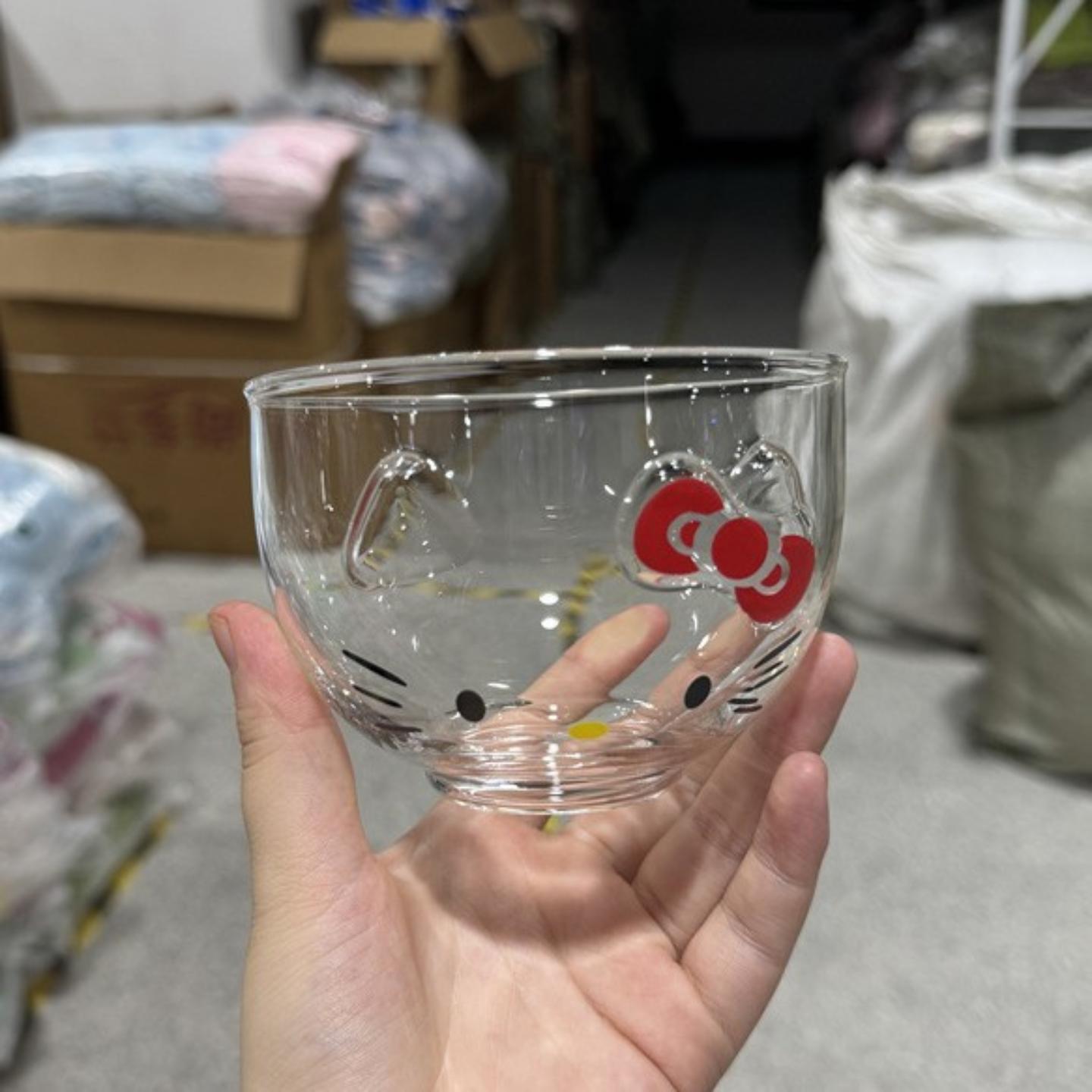 可爱猫咪玻璃碗耐高温沙拉碗早餐