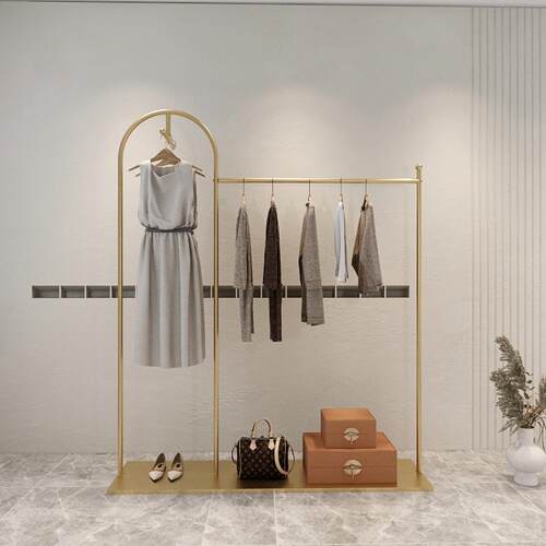 创意服装店展示架金色落地架男