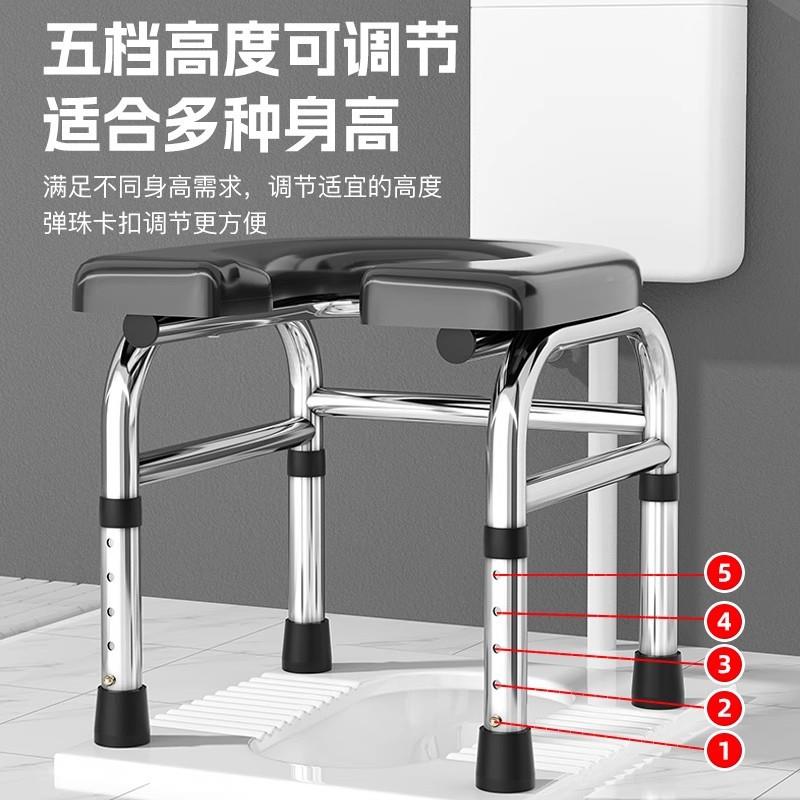 用老人坐便椅子孕妇便器移动桶神器佐致(收简易不锈专钢家用马蹲