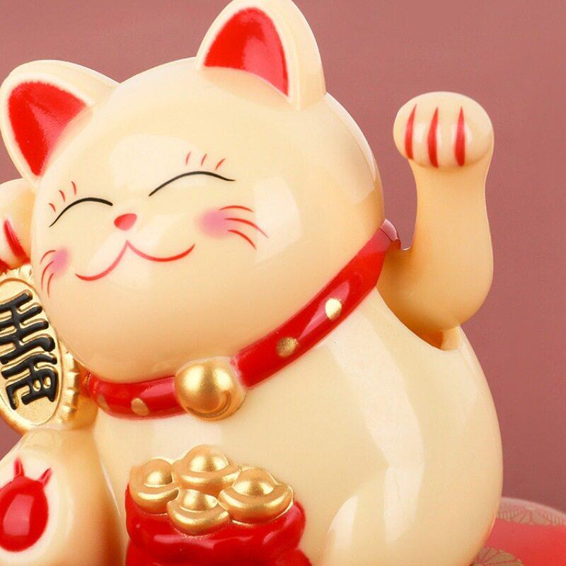 猫太阳能招财可爱暴23001富汽车摆件创意业招手猫摆件开娃机八方