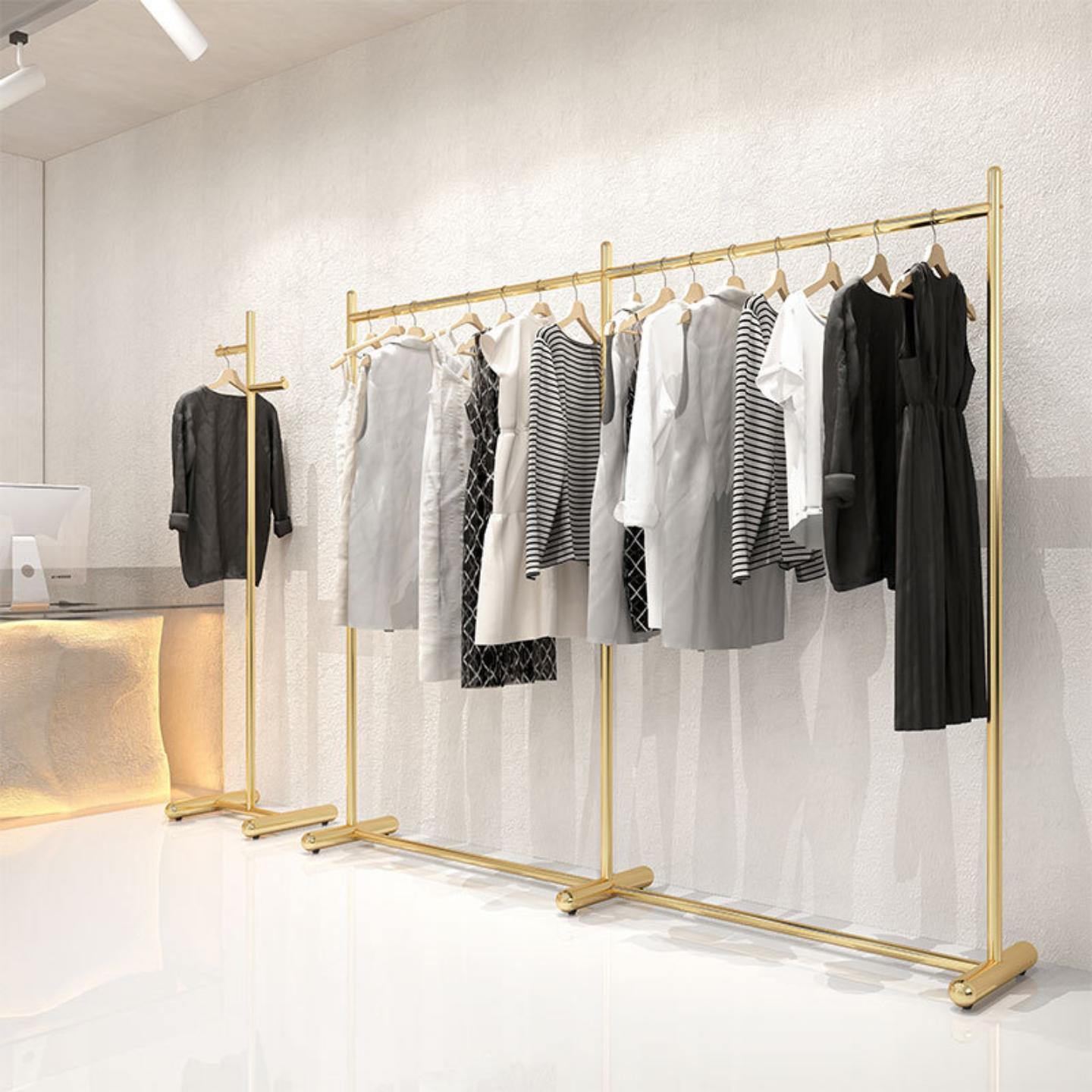 电镀钛金亮面不锈钢展示架服装店