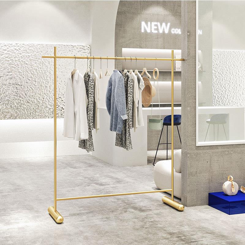 金色服装店示架展衣衣架落地式挂架女装货佐致(收店架童装店专用