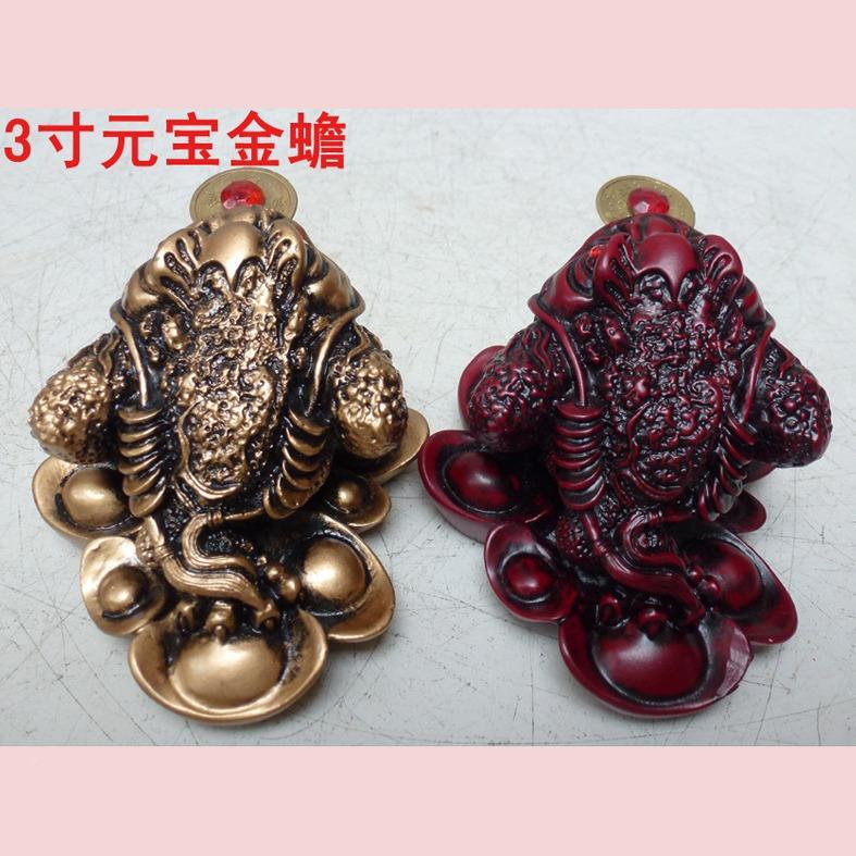 树脂公水仔动物生肖品三蜍金蟾居家办公蟾摆件风礼用品.