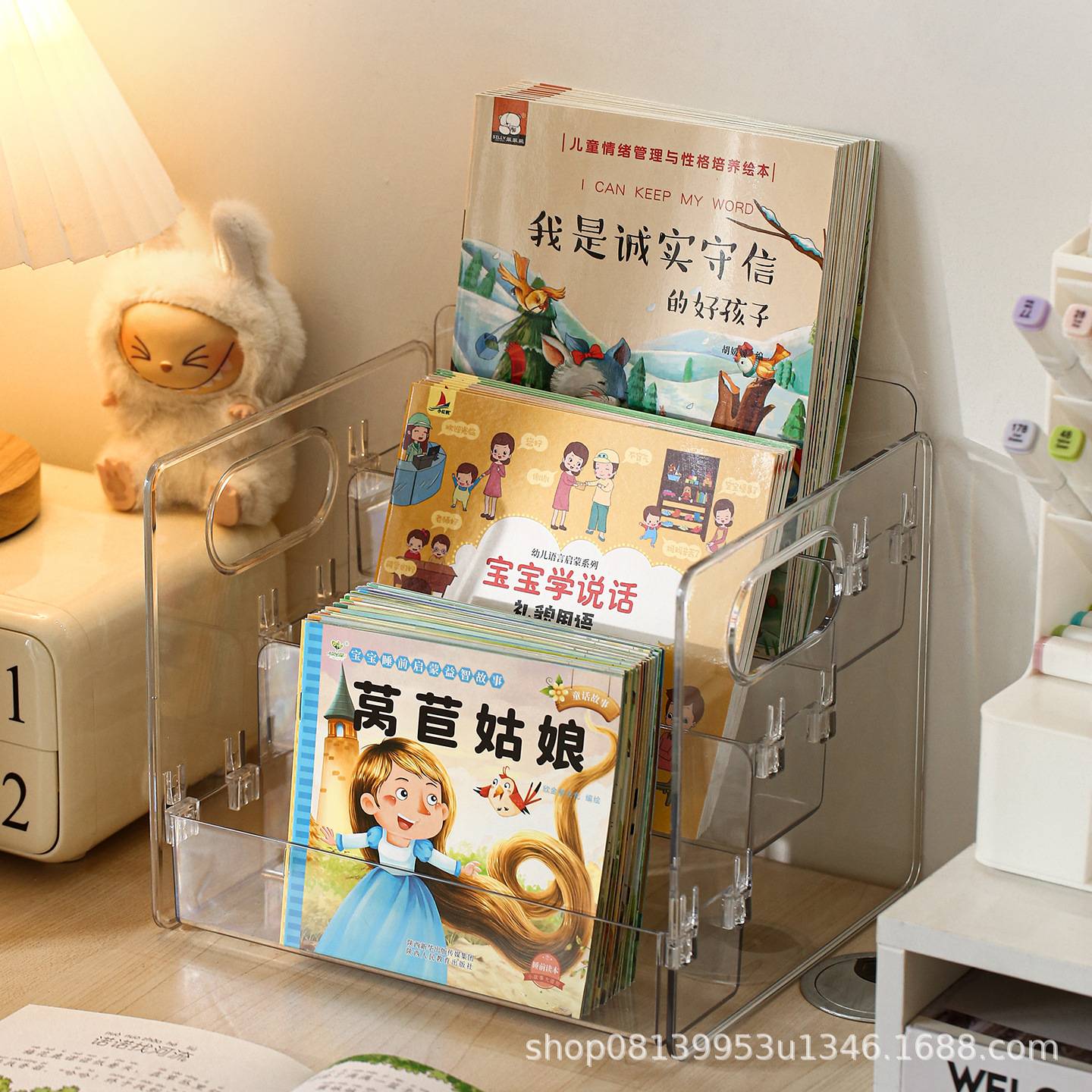 儿童书架绘本架收纳架桌面收纳图片