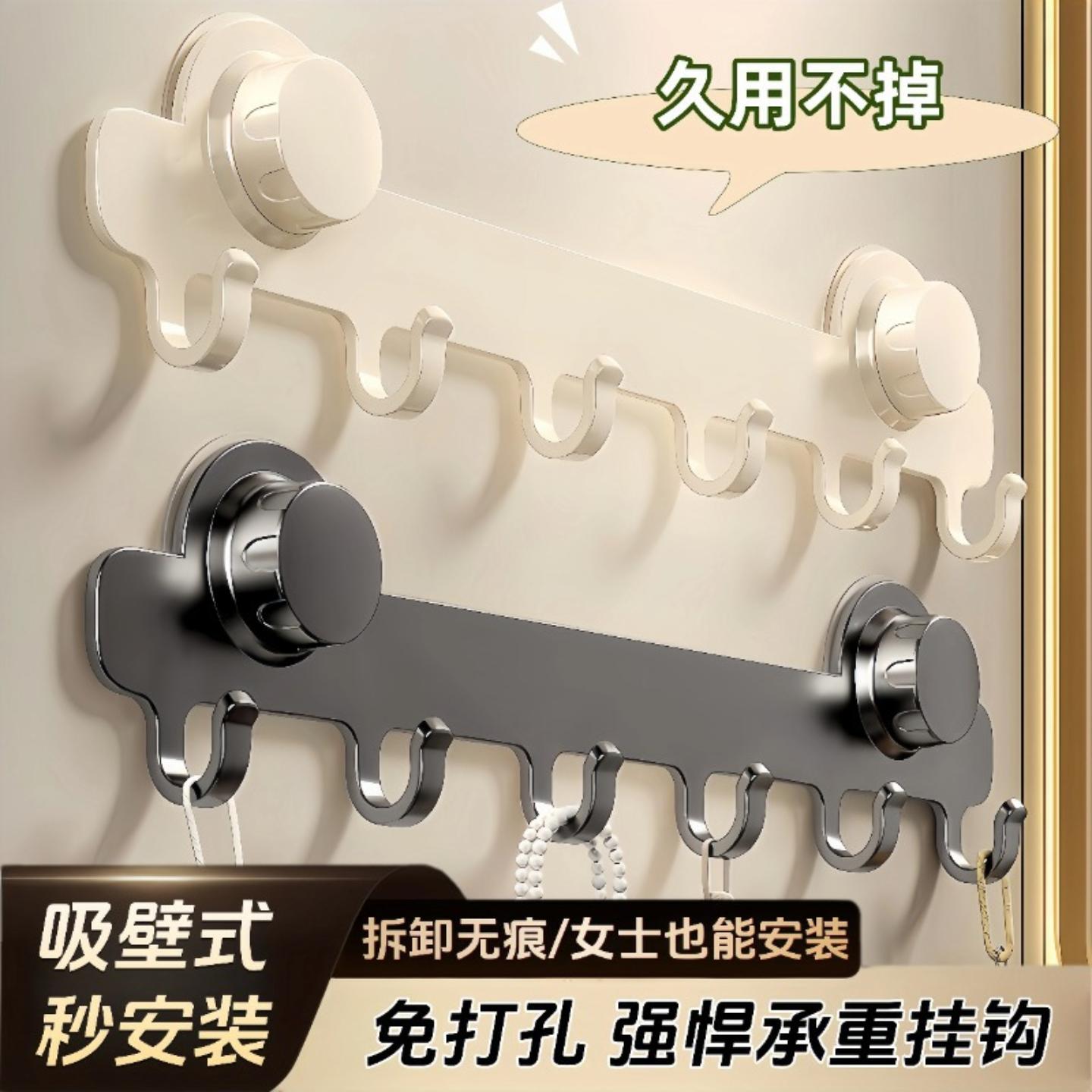 吸盘门后挂钩免打孔粘胶强力承重