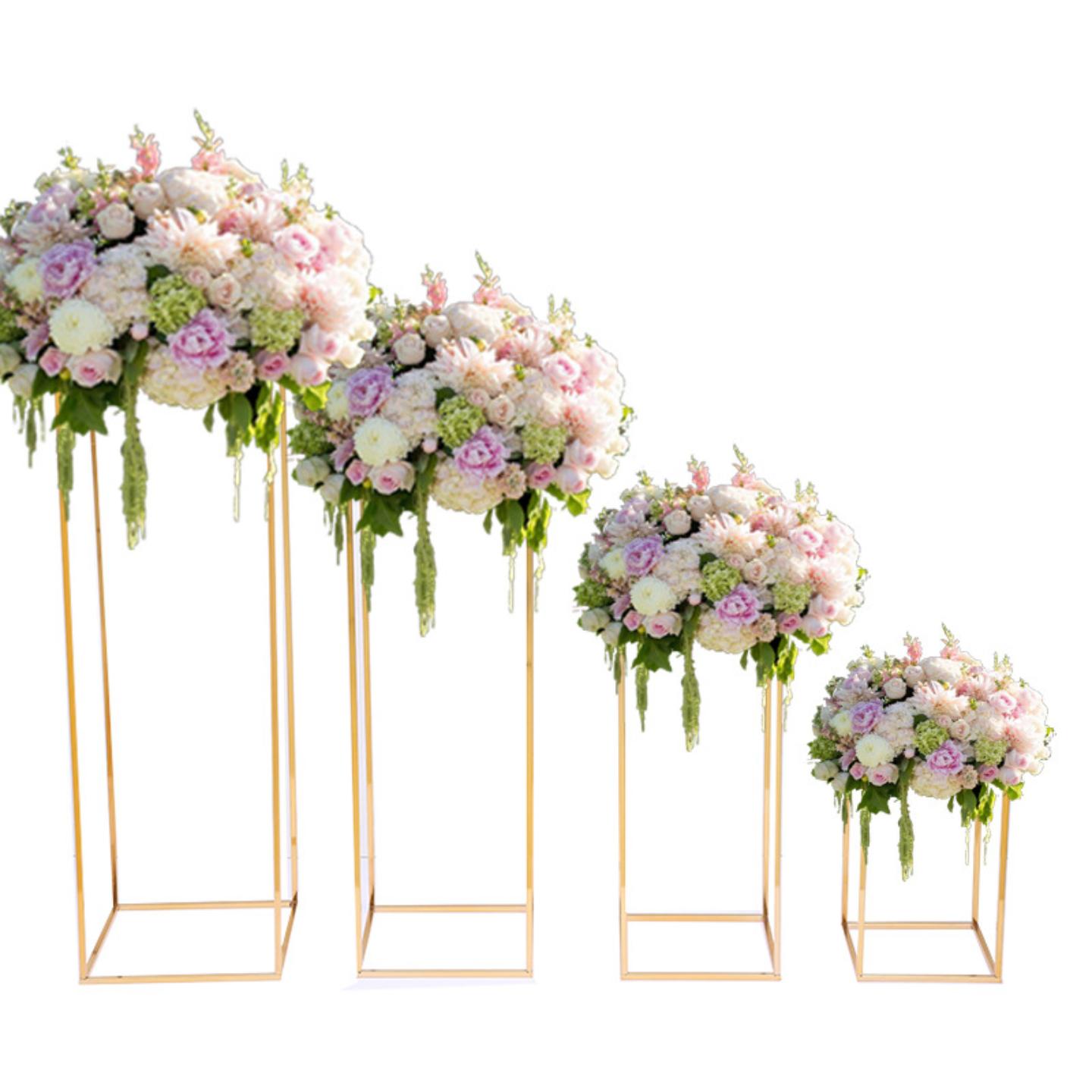 婚庆桌花道具几何路引铁艺方框图片