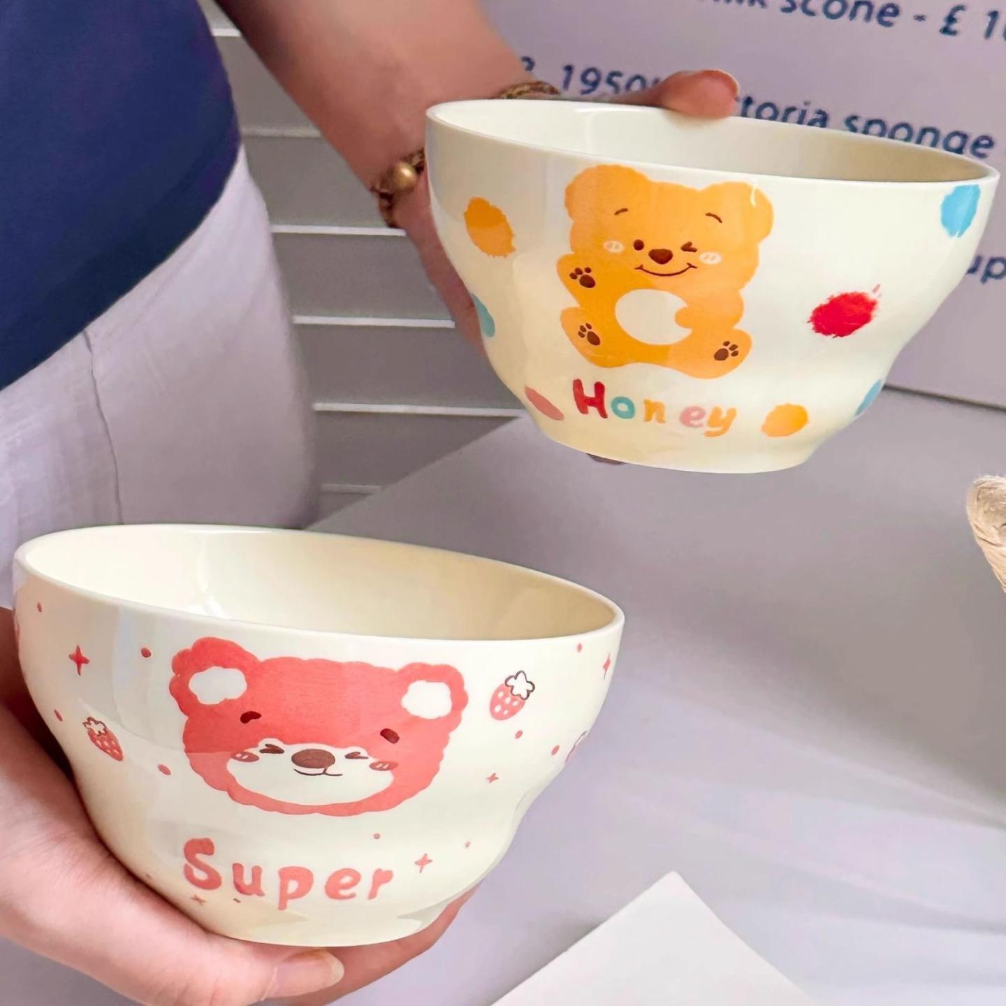卡通陶瓷饭碗餐具家用米饭碗可爱