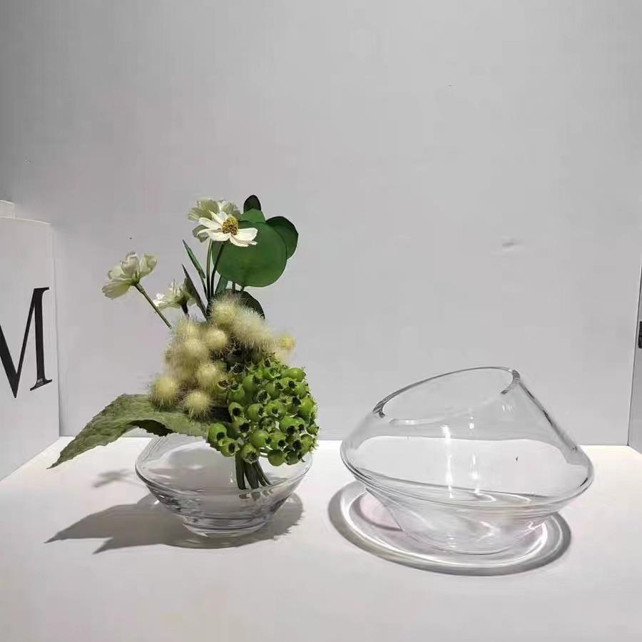 轻代插简约透明小花瓶花摆件家居0318现餐厅桌面插花设奢计