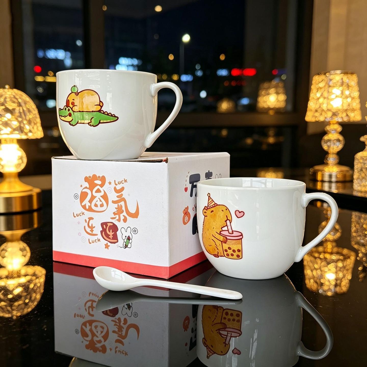 卡皮巴拉马克杯陶瓷杯可爱卡通