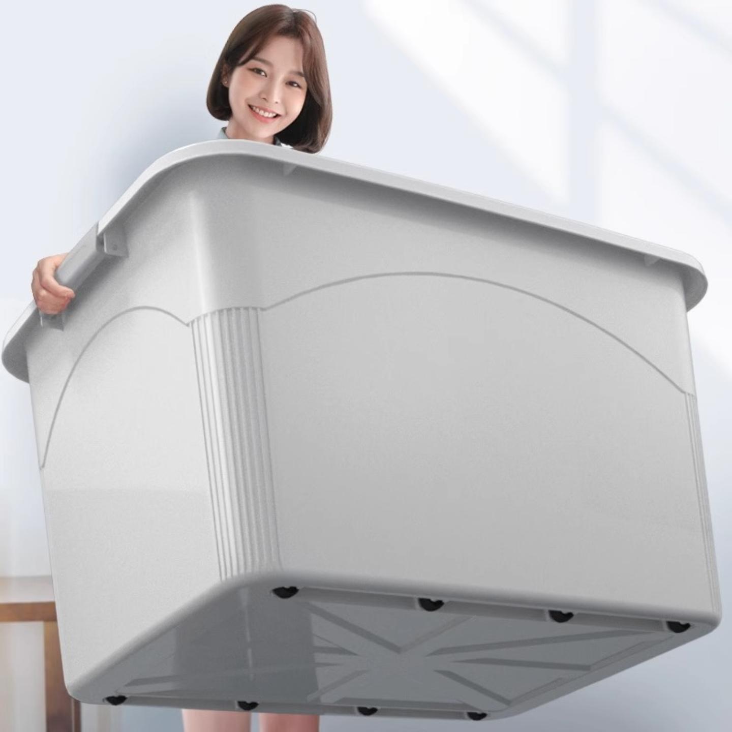 收纳箱塑料带盖衣服收纳零食杂物