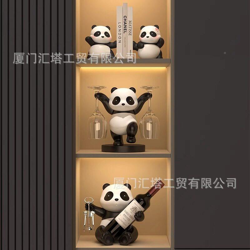酒熊猫红架件酒柜组合轻奢客厅餐边720柜书杯架装饰酒摆托架乔迁