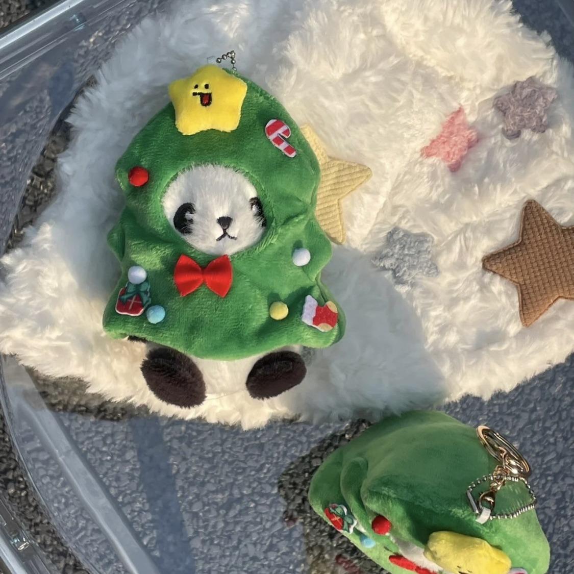 圣仔诞熊佐致（收节猫公玩偶娃娃 卡通小熊猫圣诞毛绒玩具圣诞挂