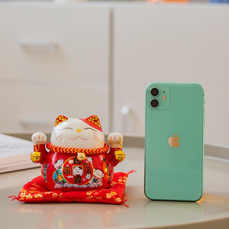 招财猫罐件小号陶瓷存钱铺开业摆创意礼品店发财猫/陶瓷588888工