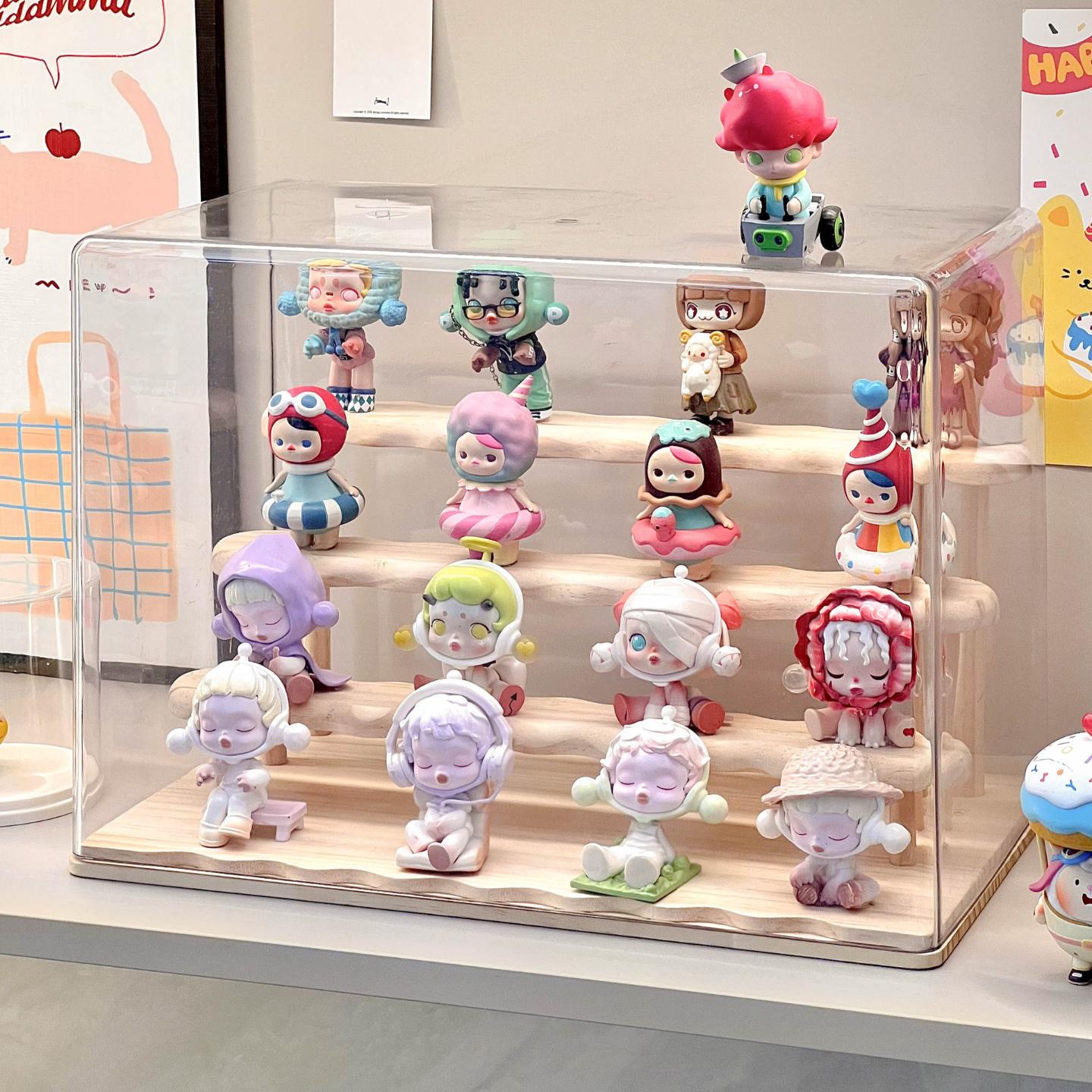 木质收纳展示架多层可看加盲盒