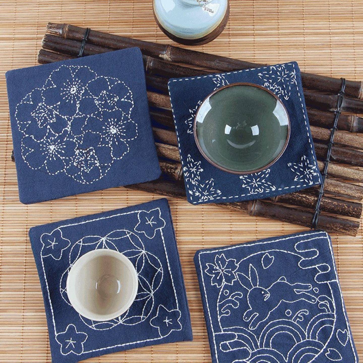 刺绣diy手工制作茶杯垫创意礼物
