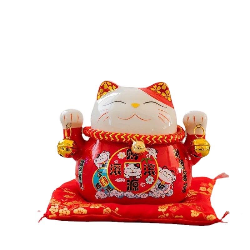 招财猫家居摆件瓷创意日式发财猫小存钱罐开店WSJ81833铺业活陶动