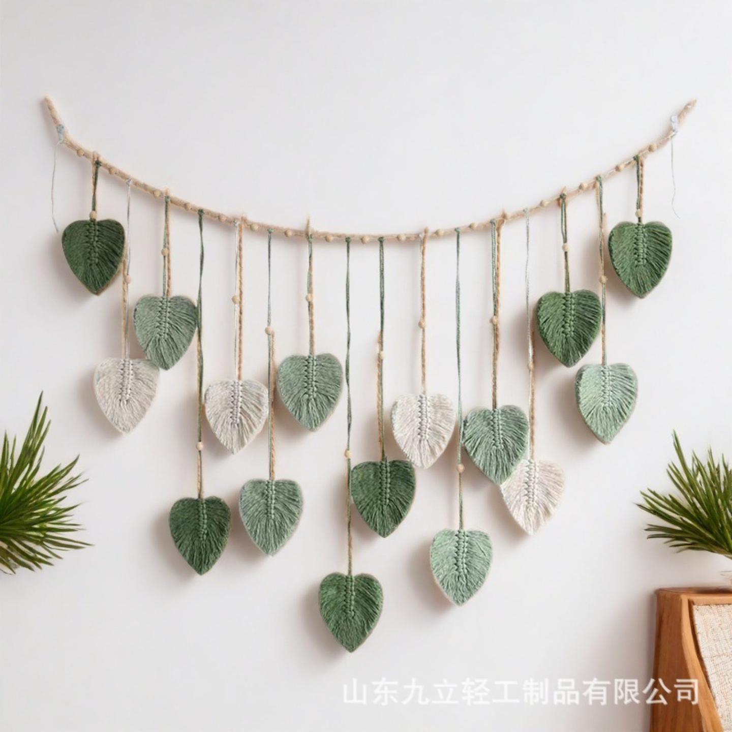 北欧风家居装饰壁挂手工编织树叶