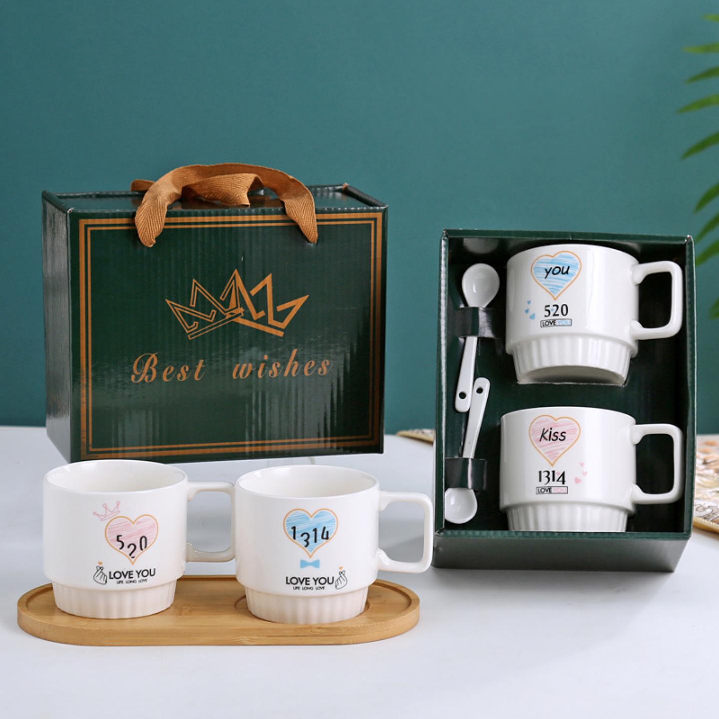 创意陶瓷杯广告礼品金店情侣对杯