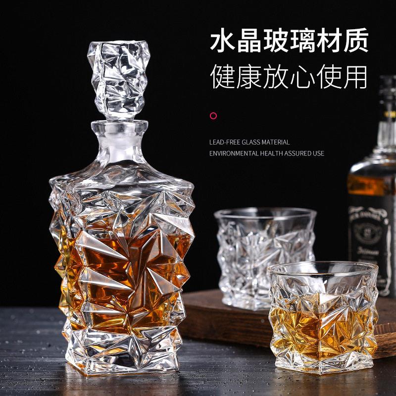 造晶玻水晶玻璃酒樽威士忌白兰地璃果酒红洋酒水家人用透明玻璃雕图片