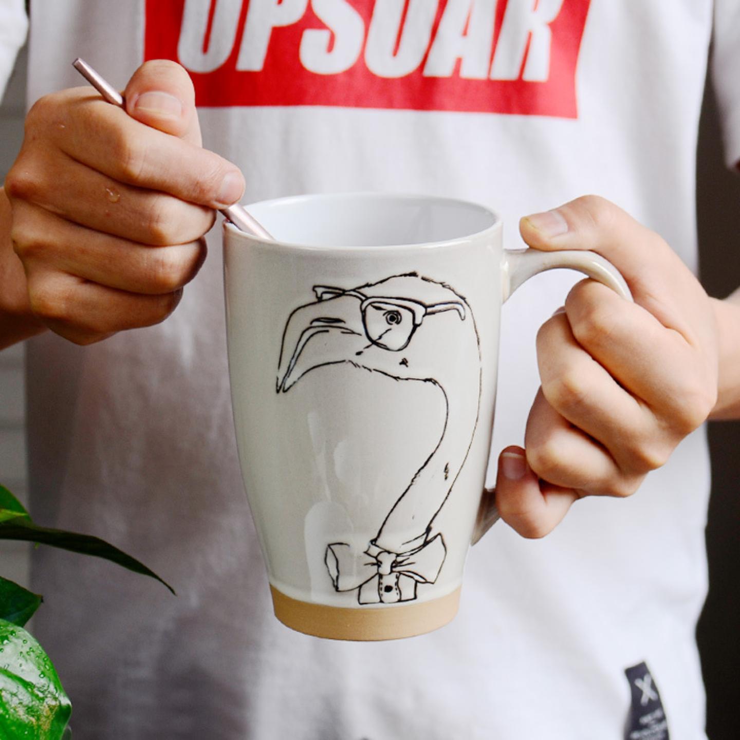 简约创意马克杯手绘冰裂纹陶瓷杯