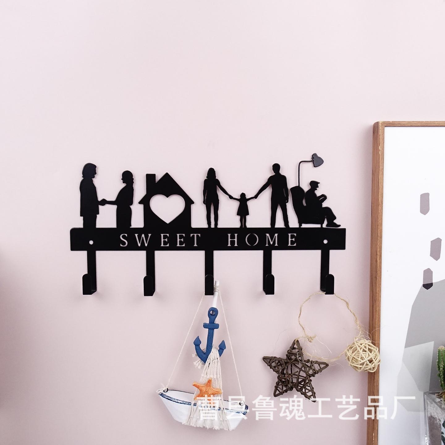现货爱心Home小房子挂钩装饰铁艺