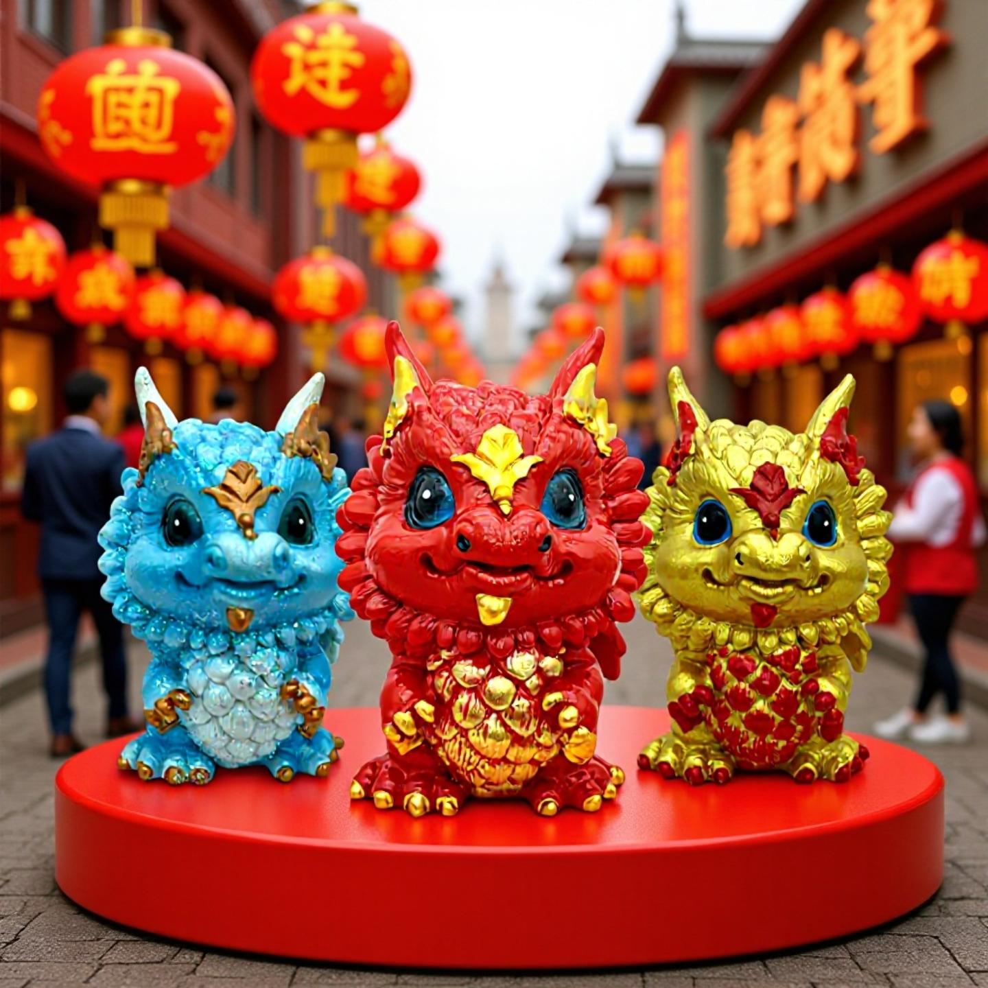 龙年新年国潮龙礼品摆件可爱小龙