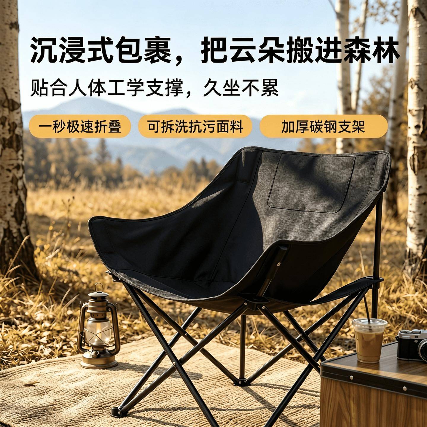 户外折叠椅折叠椅子露营加高野餐