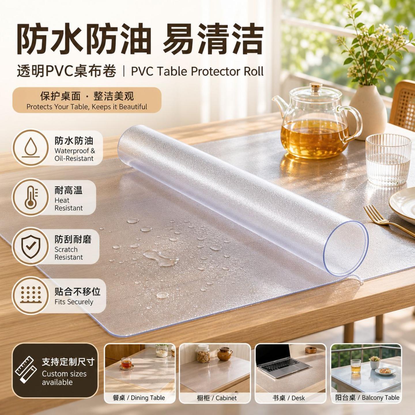 家用PVC桌垫防油防水阳台橱柜