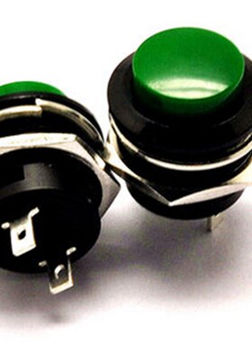 R13-507 绿色 16MM自复位按键开关 圆形绿色不自锁按钮点动开关