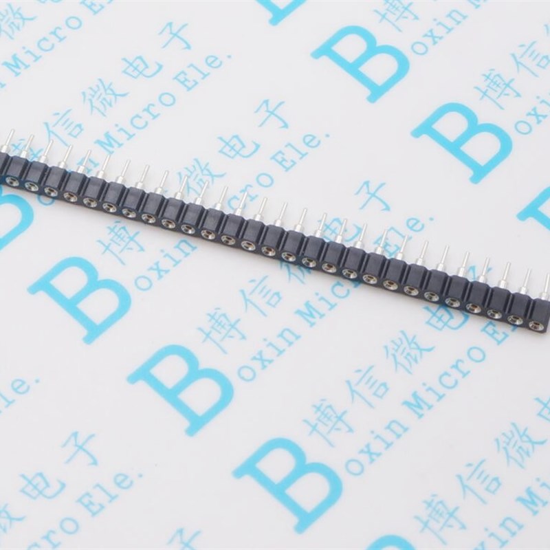 圆孔排针排母母座 2.54MM 1*40P 2*40P 单排双排圆孔座 镀金环保