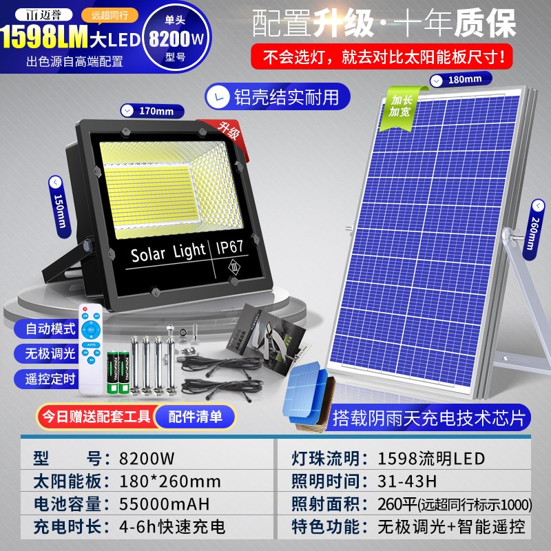 2024新款太阳能一拖二户外庭院灯室内家用超亮照明室外照明防水灯