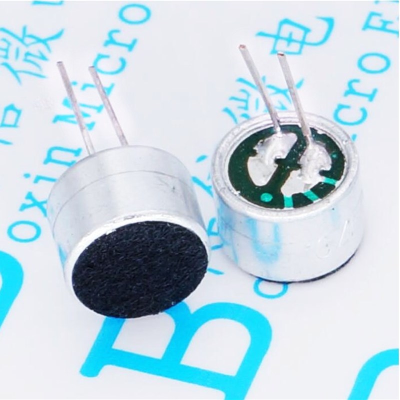 咪头 9*7mm 带脚 灵敏度52DB  9767咪头 带针 驻极体话筒 麦克风