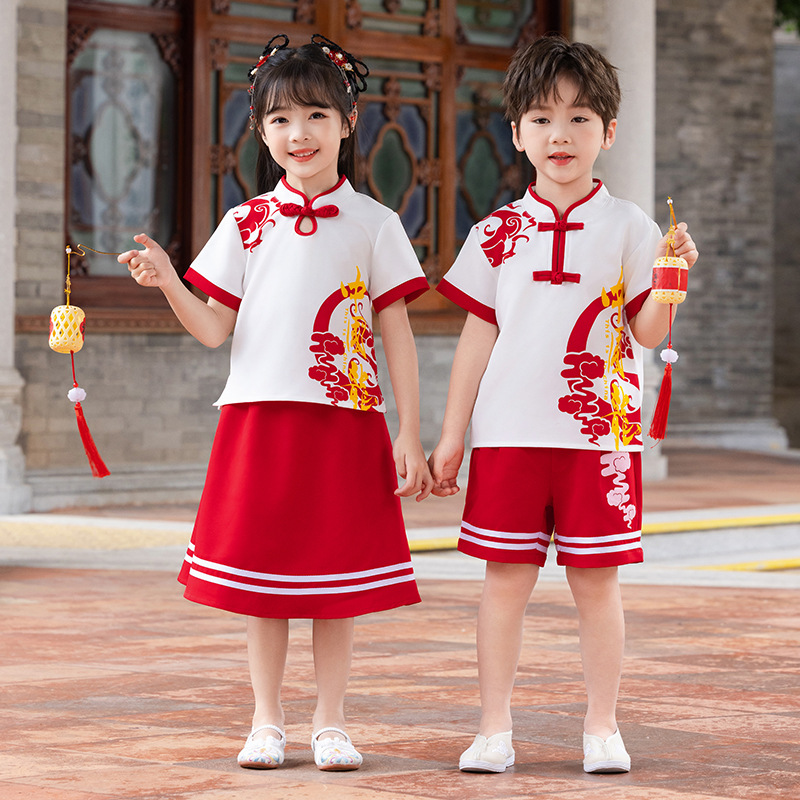 六一儿童演出服中国风表演服唐装