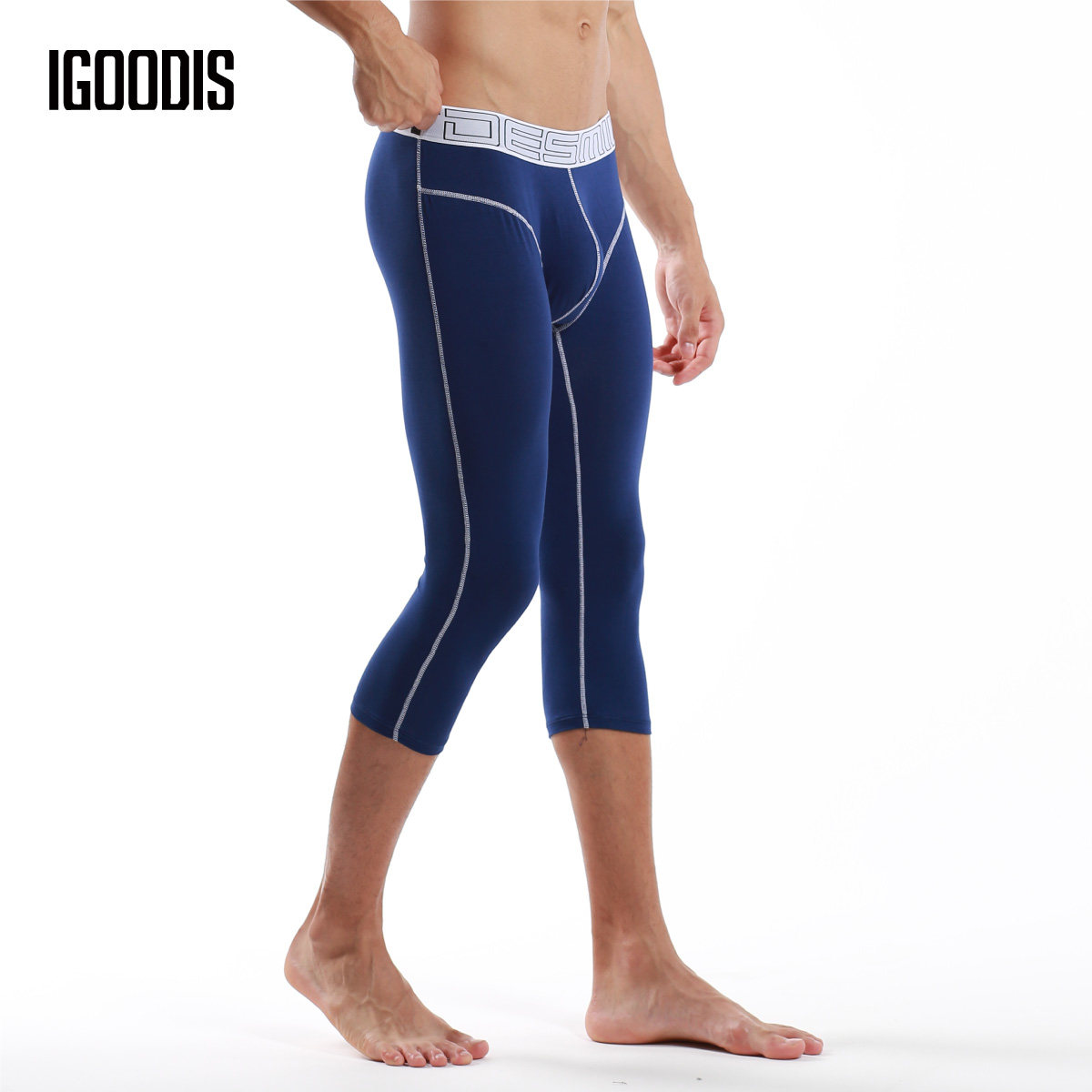 igoodis男士七分秋裤 薄款打底裤保暖紧身青年单件莫代尔衬裤,女士内衣/男士内衣/家居服,保暖裤,淘宝优惠券,粉丝福利购,淘宝优惠卷