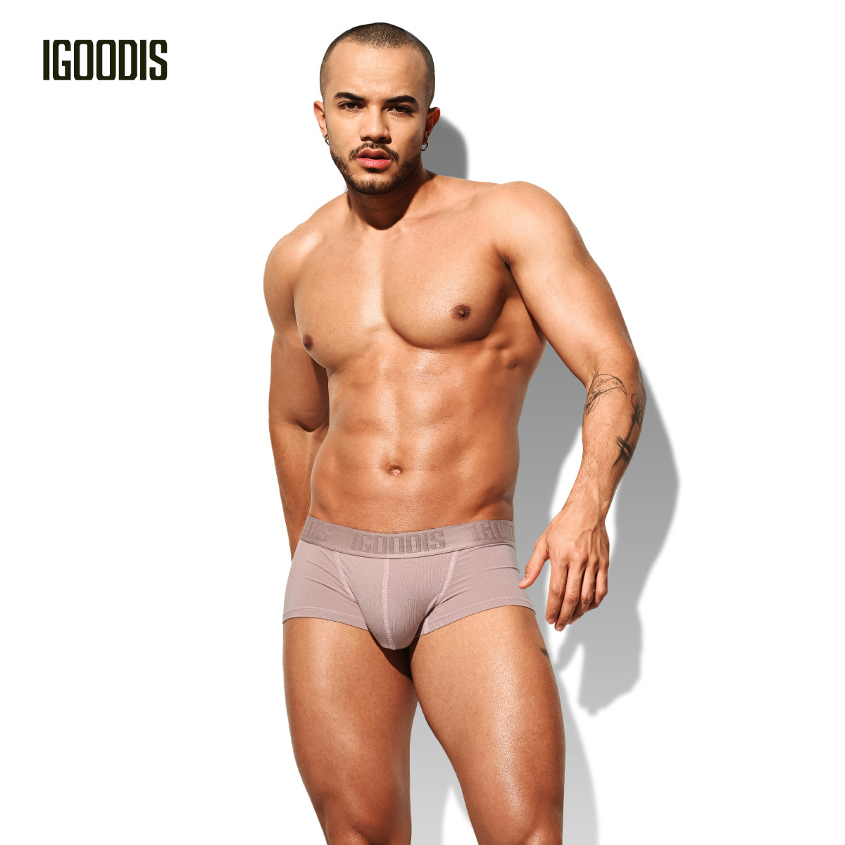igoodis男士莫代尔短平角内裤螺纹轻薄透气弹力纯色短裤低腰夏季,女士内衣/男士内衣/家居服,男平角内裤,淘宝优惠券,粉丝福利购,淘宝优惠卷