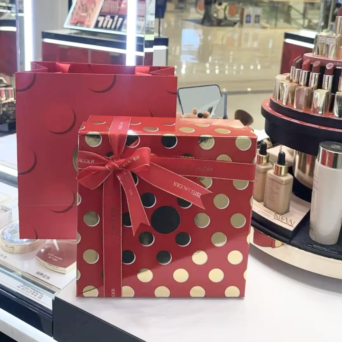 专柜雅诗兰黛手提袋包装袋护肤品礼品袋纸袋中小号空礼盒节庆礼盒