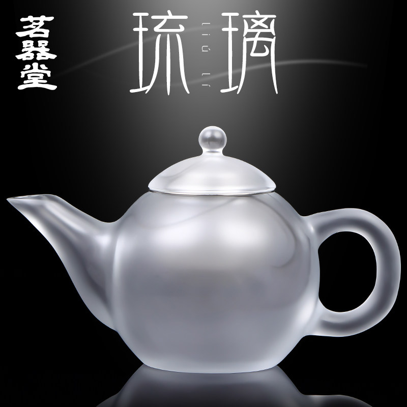 水墨琉璃泡茶壶功夫茶冲茶器茶水分离家用高端大号玻璃办公室单壶